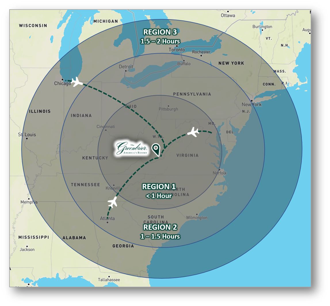 StraightLine Private Air Greenbrier Map